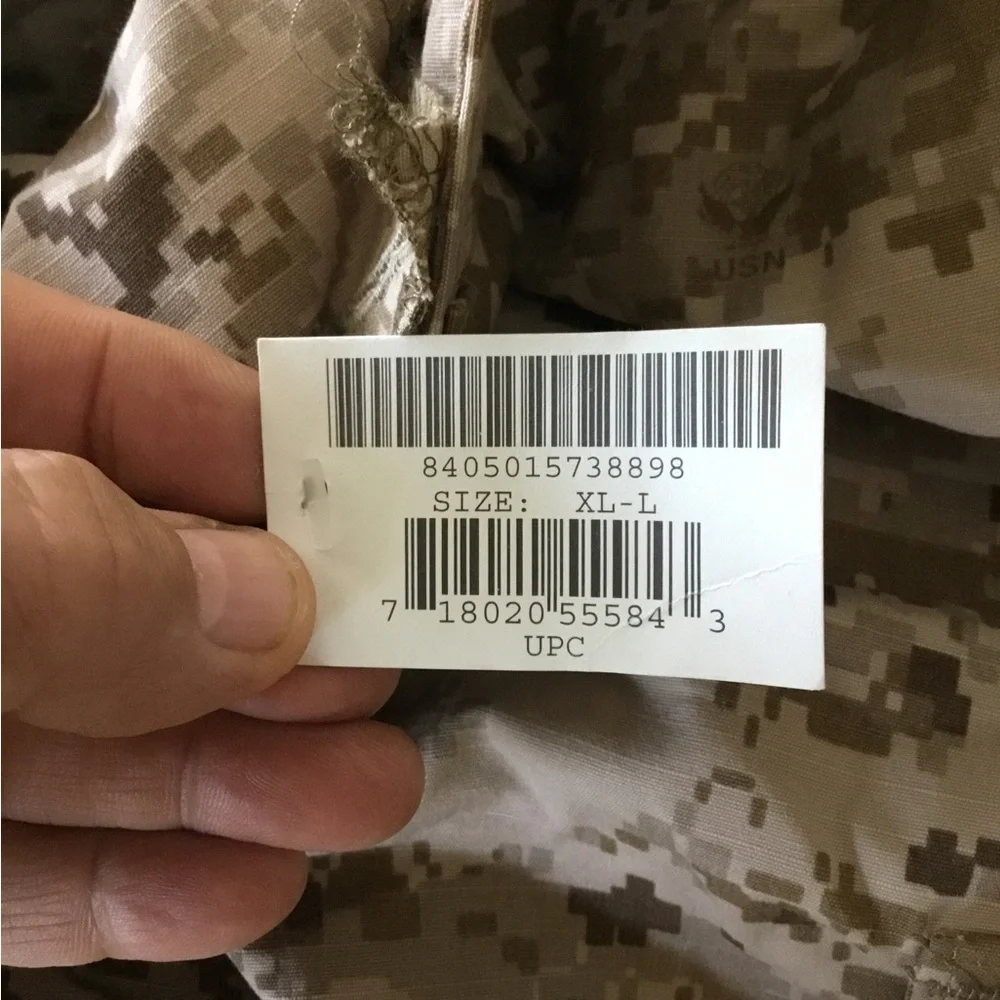 US navy nwu type ii desert digital combat set size extra large long new with tag